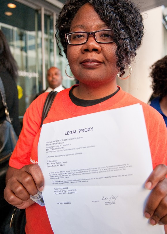 OurDC Protest At Pepco Shareholder Meeting
